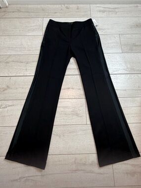 Roberto Cavalli Black Tuxedo Side Stripe Dress Pants Size 44 NWT Made in Italy